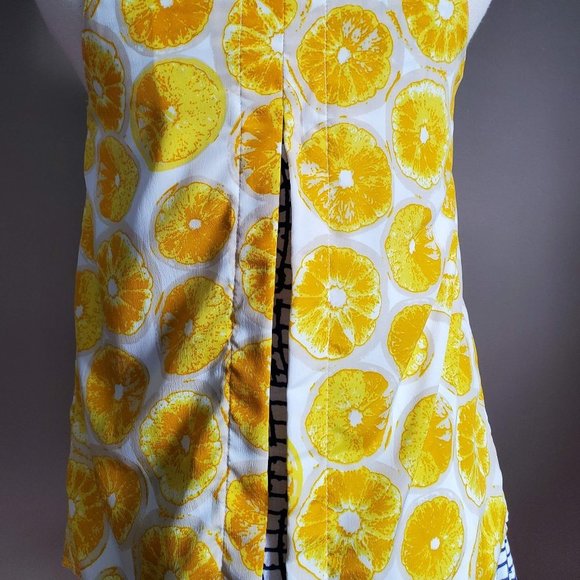 Anthropologie Lemon & Checks Swing Split Back Top - Picture 4 of 10